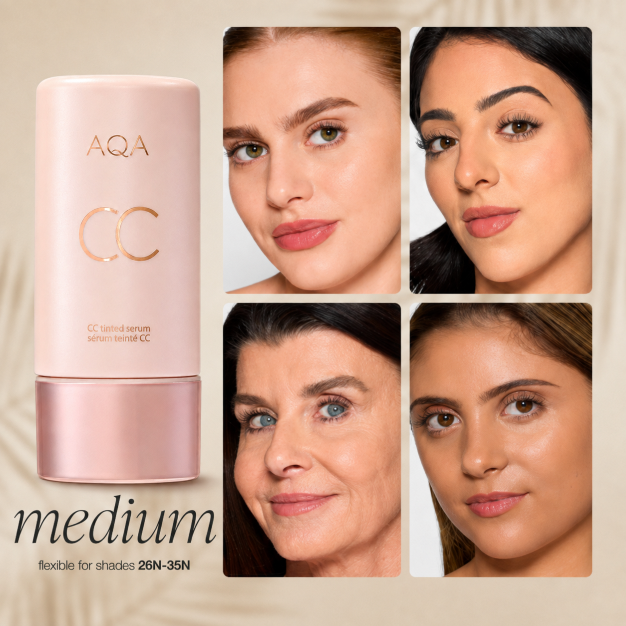 Medium CC tinted serum shade family