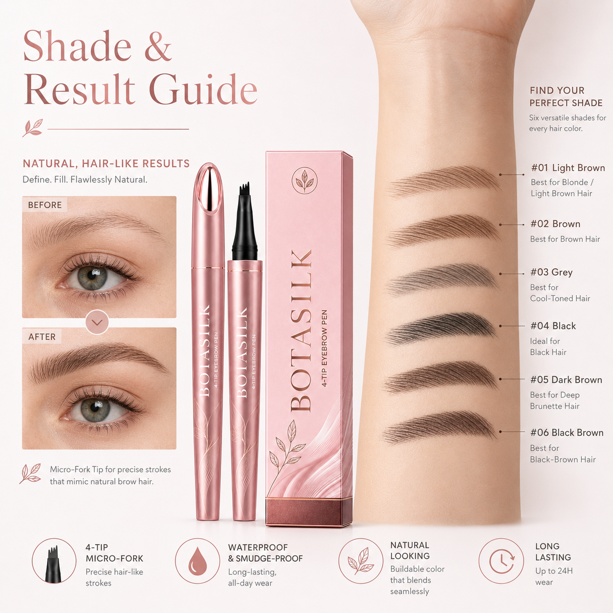 Waterproof Micro-Fork Eyebrow Pencil