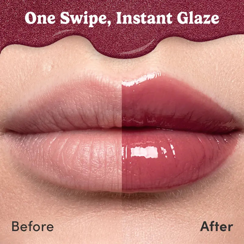 Botasilk one swipe instant glaze before and after lips