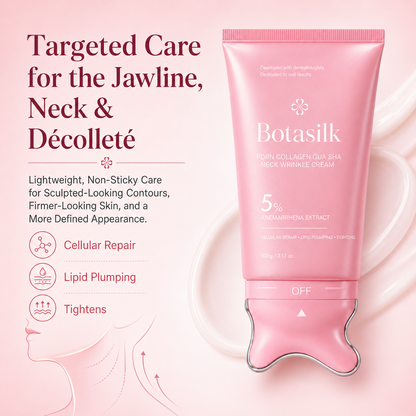 【NEW】Botasilk PDRN Collagen Neck Wrinkle Cream | Built-In Massager