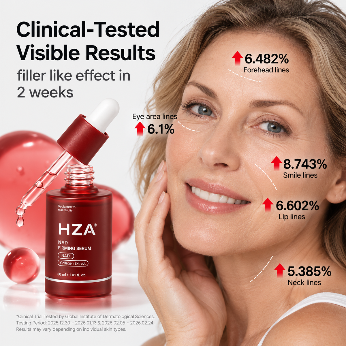 HZA NAD+ Anti-Aging Firming Serum with Collagen Extract