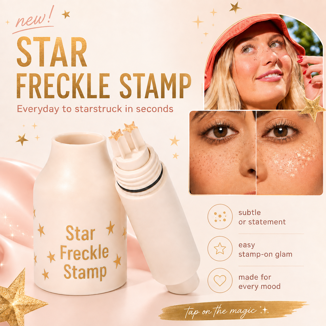 Star Freckle Stamp product overview and star freckle effect
