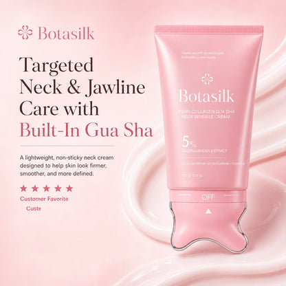 【NEW】Botasilk PDRN Collagen Neck Wrinkle Cream | Built-In Massager