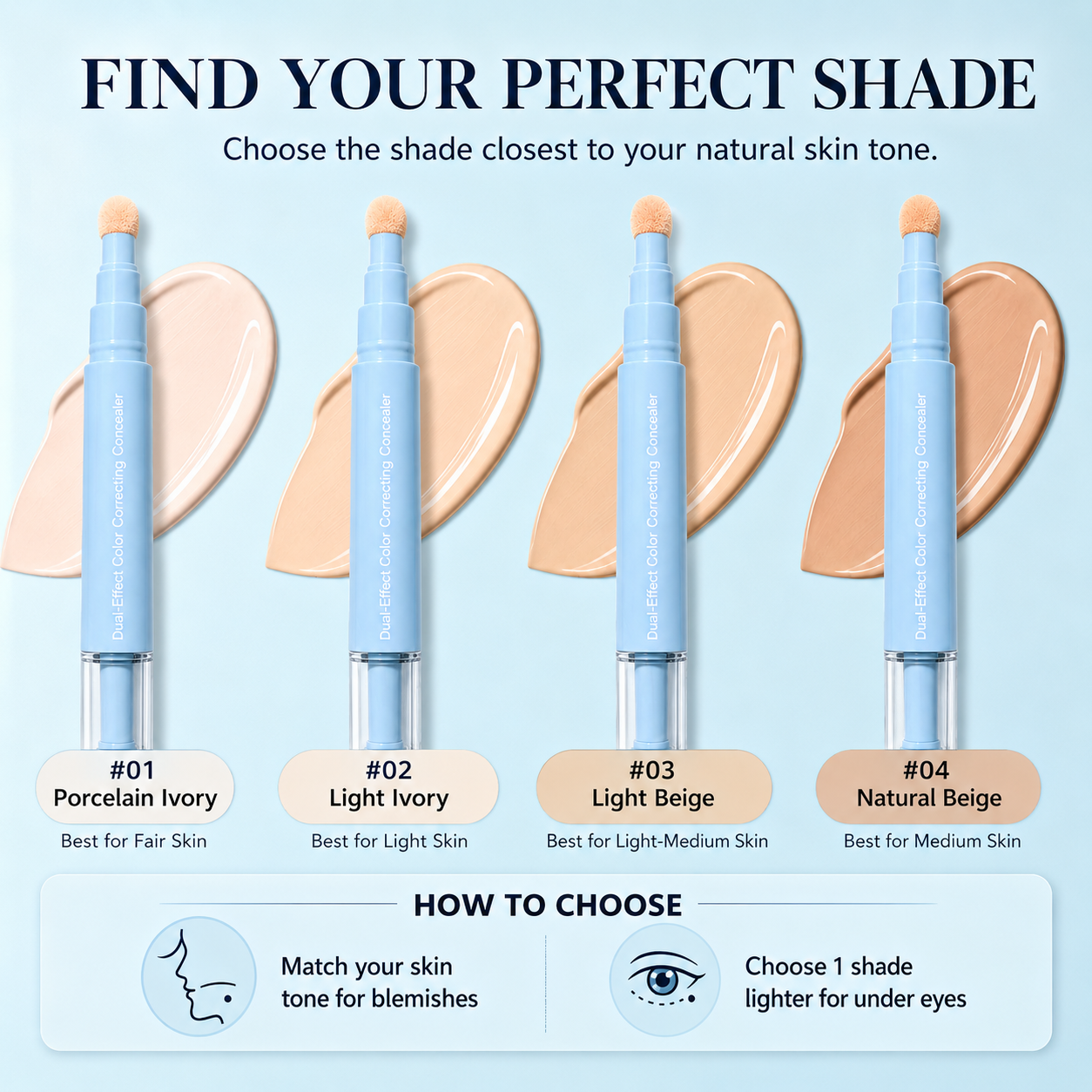 Botasilk concealer shade guide