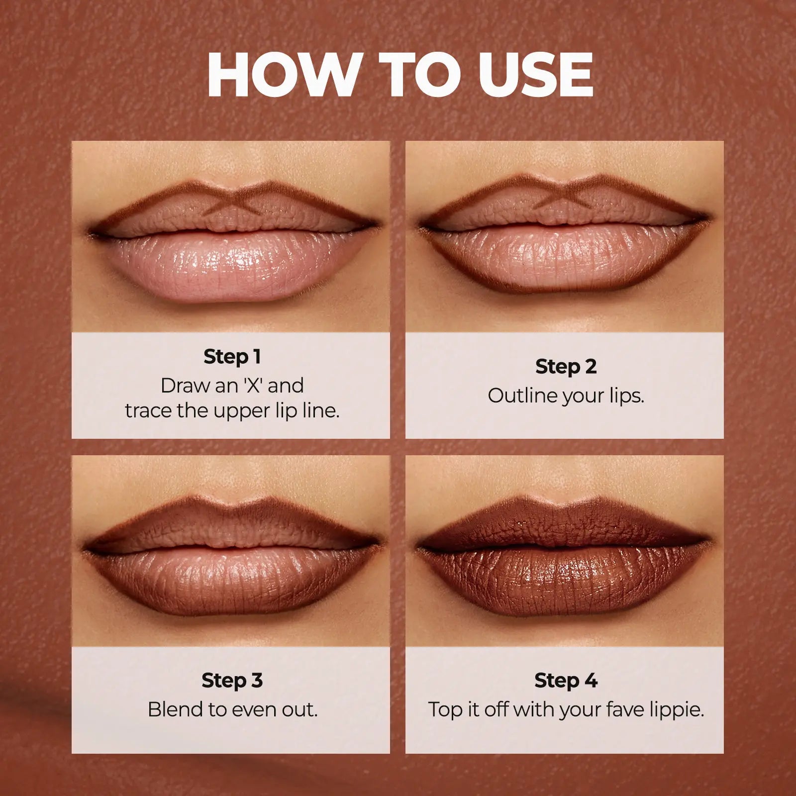 HZA Easy Glide Lip Liner application steps