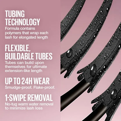 SkyTubex Tubing Mascara, 24H Extension-Like Length & Volume, Smudge-Proof