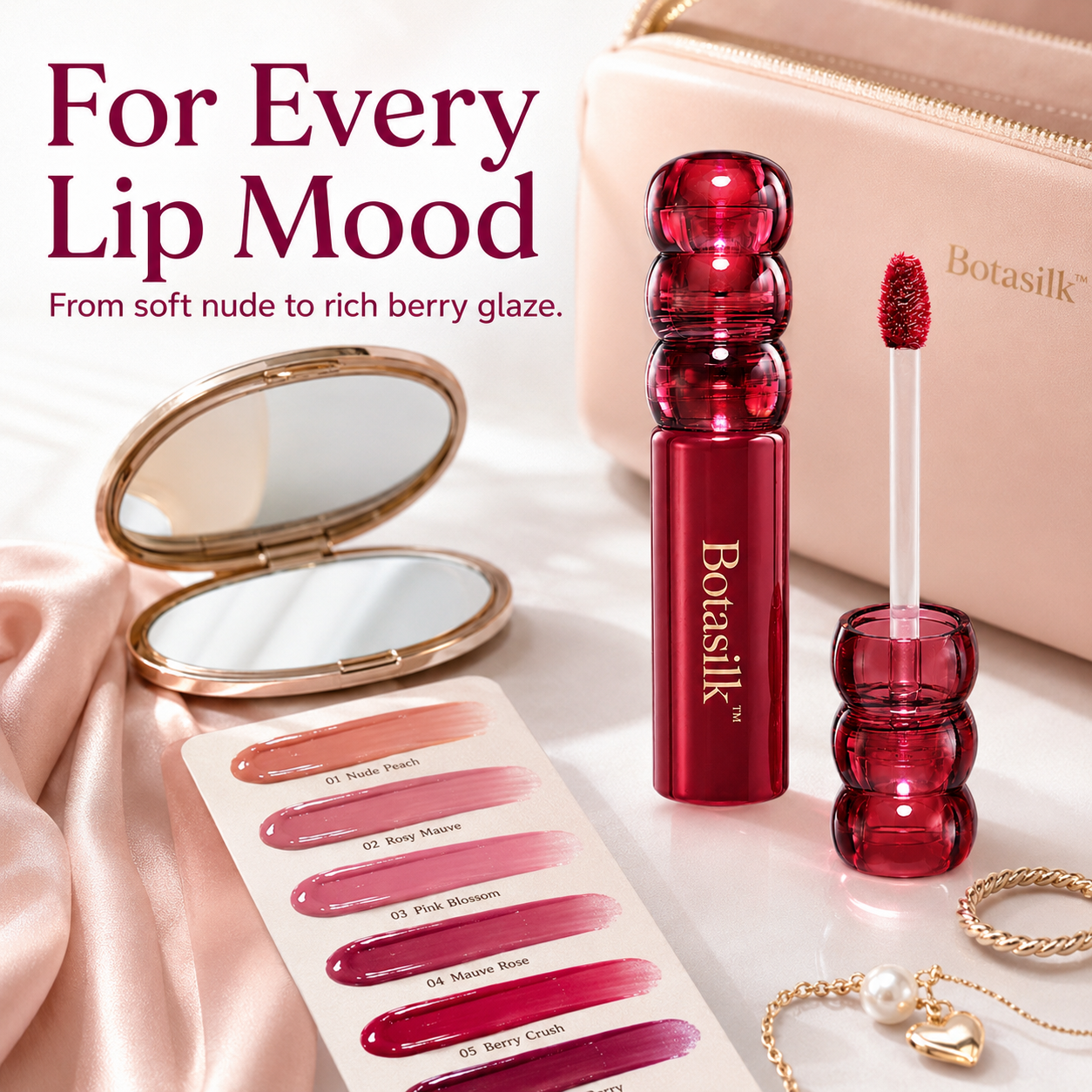 Botasilk™ Deep Glaze Lip Gloss | Korean Sugar-Coated High Shine & Lightweight
