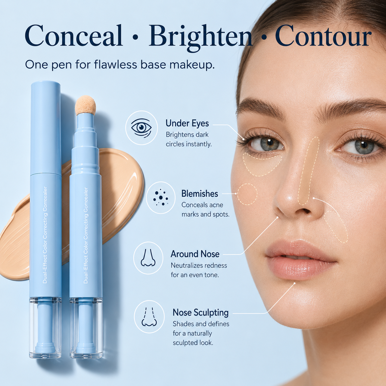Areas where Botasilk concealer can be applied