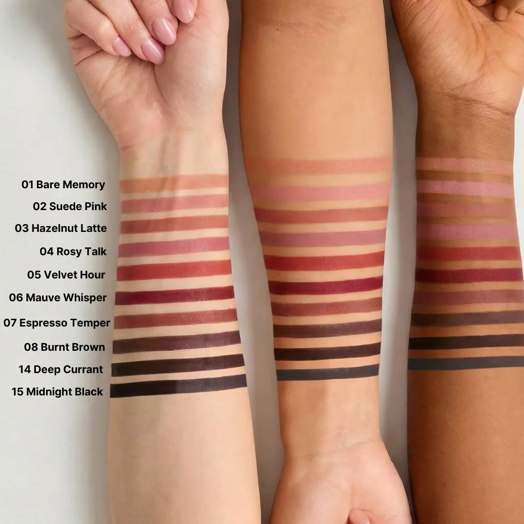 HZA lip liner swatches