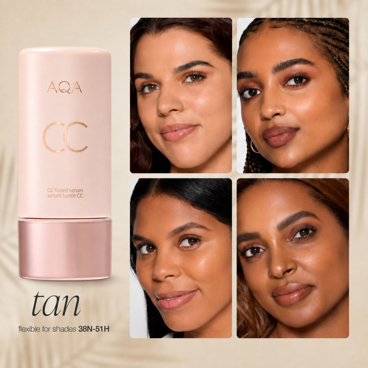 Tan CC tinted serum shade family