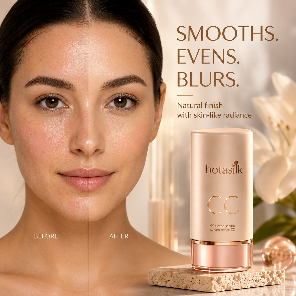 Botasilk CC tinted serum beauty result