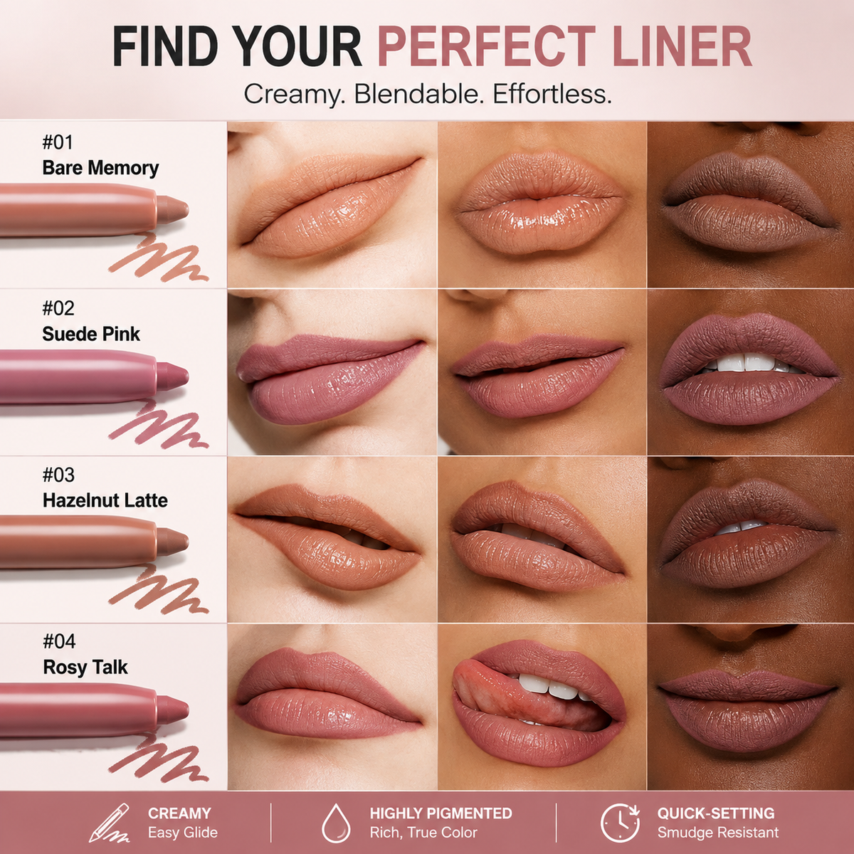✨Easy Glide Lip Liner — Creamy, Blendable Color with Smooth Application