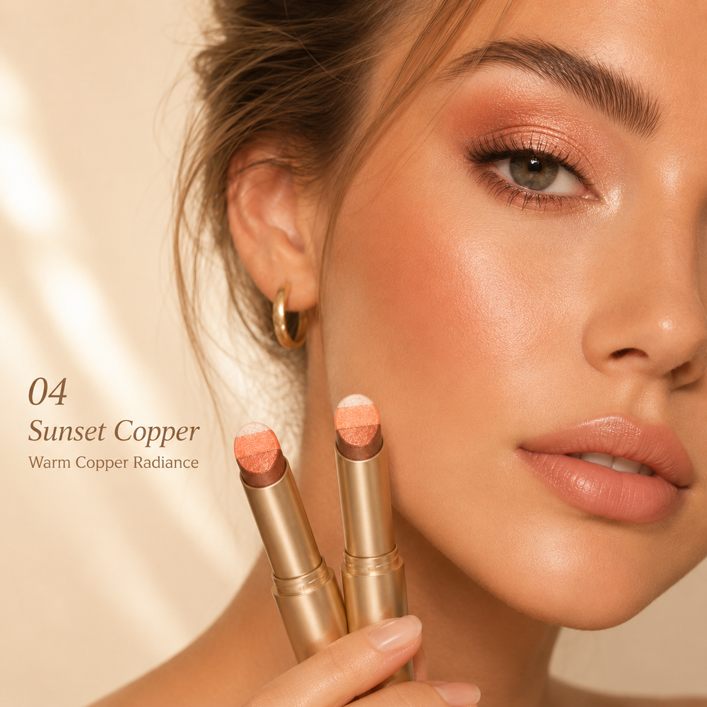 Sunset Copper warm copper orange eyeshadow look