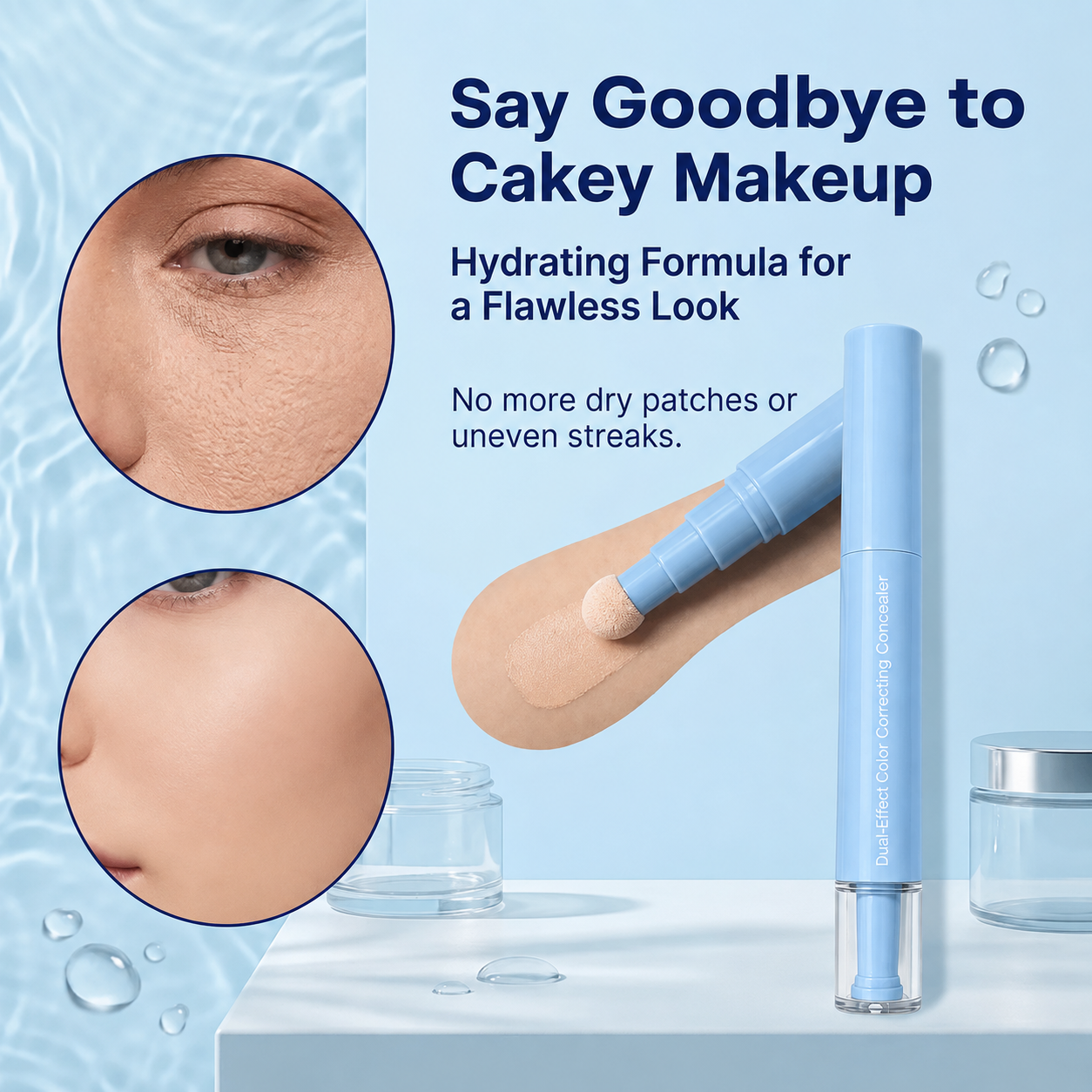 Smooth concealer makeup finish