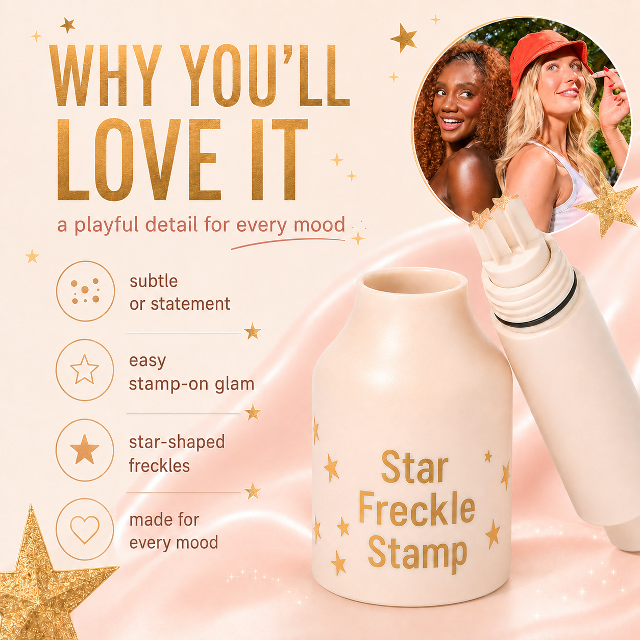 🏆 BEST SELLER -Star freckle stamp - Colored metallic star shaped pen
