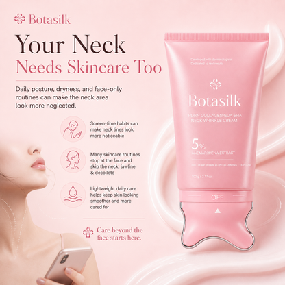 【NEW】Botasilk PDRN Collagen Neck Wrinkle Cream | Built-In Massager