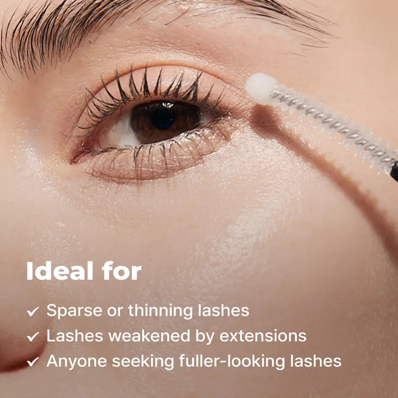 Applying lash serum with the rounded precision tip